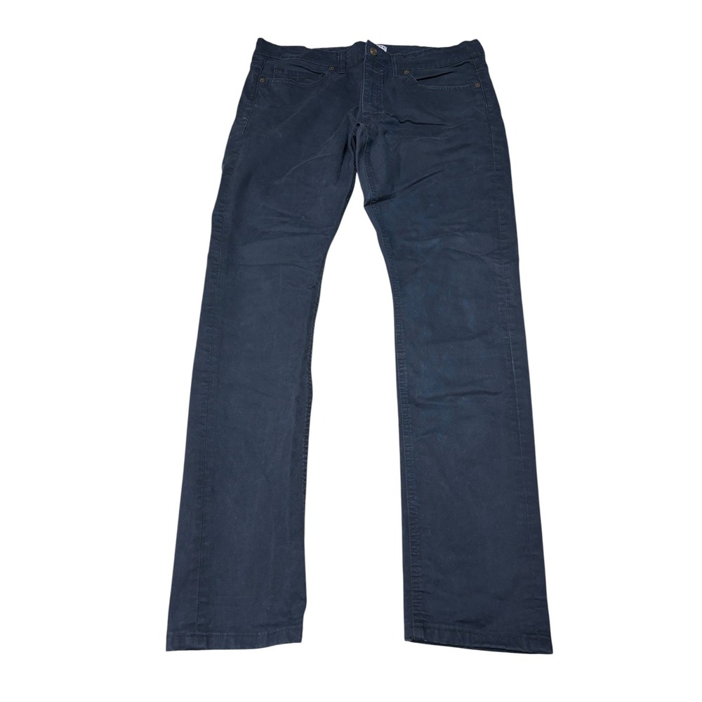 RM Williams 5-Pocket Mens Navy Blue Straight Leg Cotton Stretch Trousers 36/32